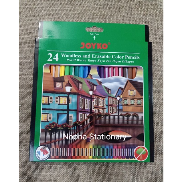 

Joyko Pensil Warna 24 Panjang Dapat Dihapus / Erasable Color Pencil