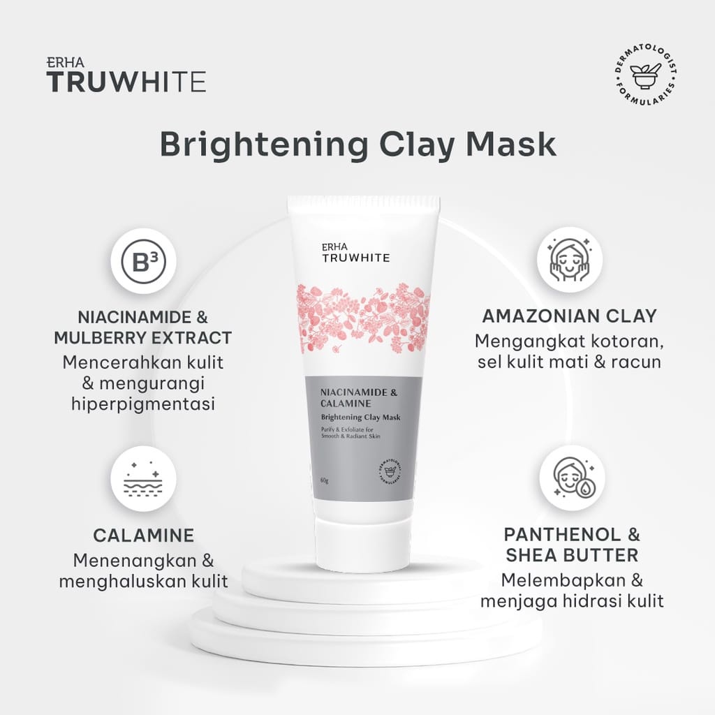 ERHA Truwhite Niacinamide &amp; Calamine Brightening Clay Mask 60g