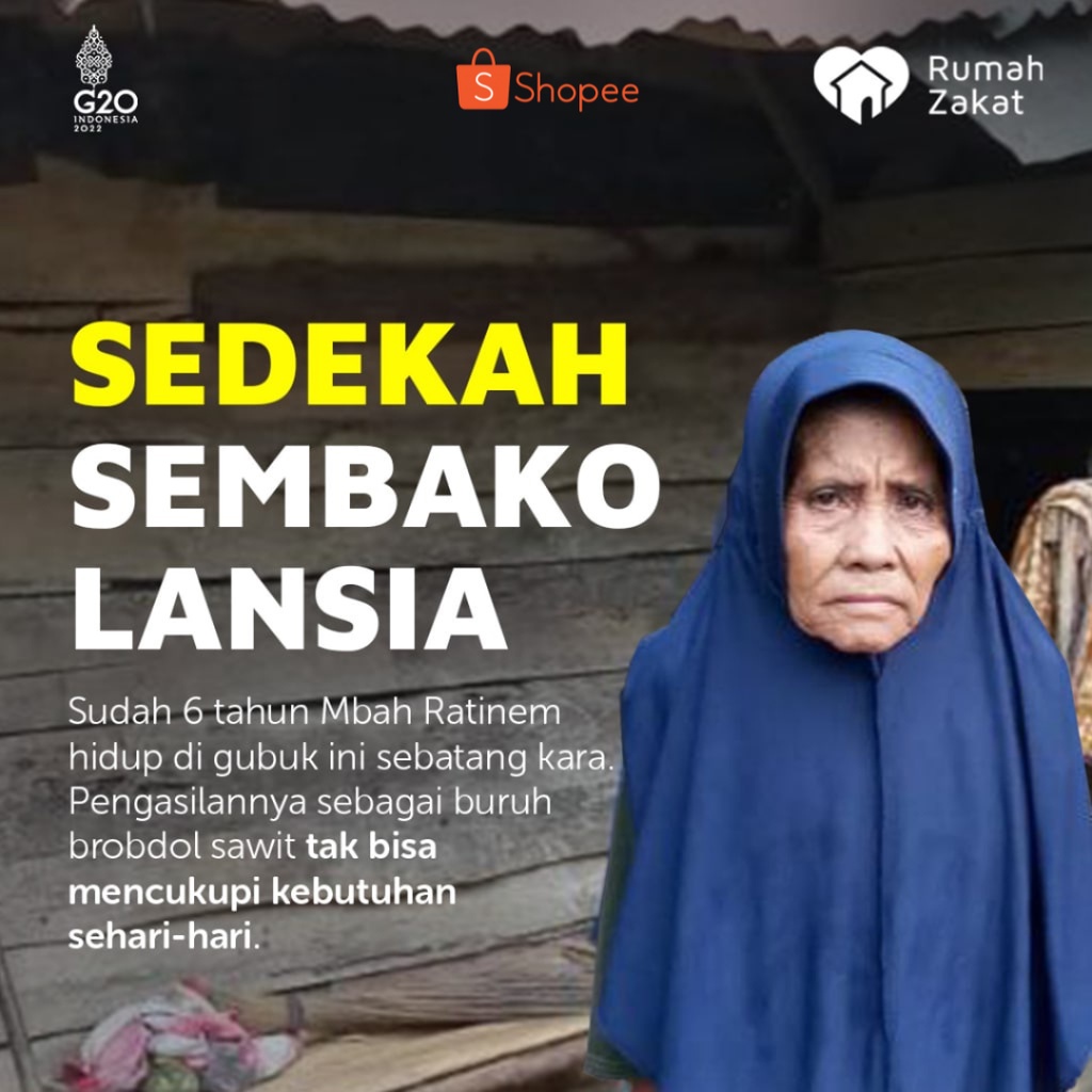 Jual Donasi Sedekah Sembako Lansia Dhuafa Via Rumah Zakat Shopee Indonesia