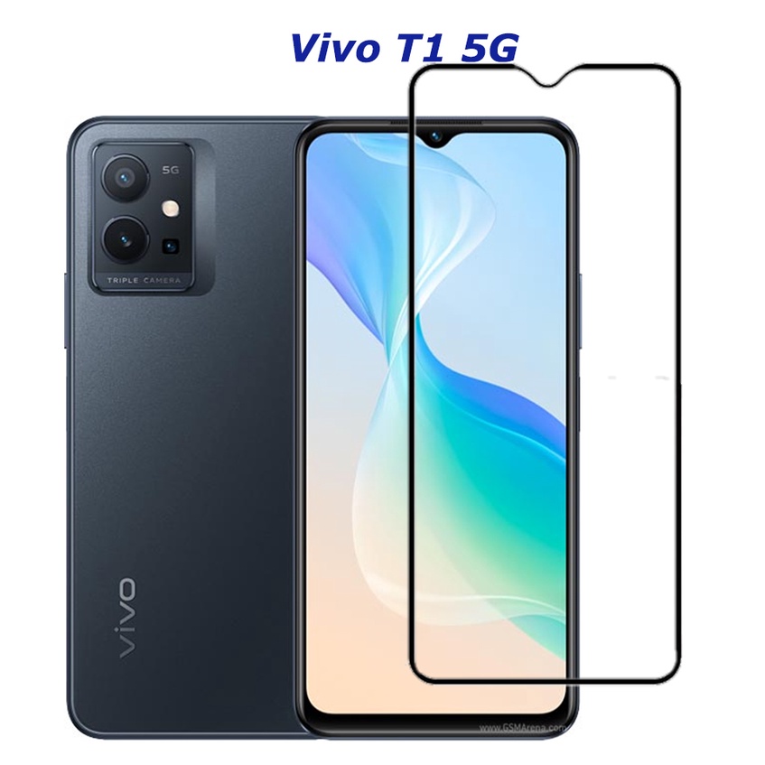 Tempered Glass Vivo T1 5G Full Cover Full Screen Protector Anti Gores