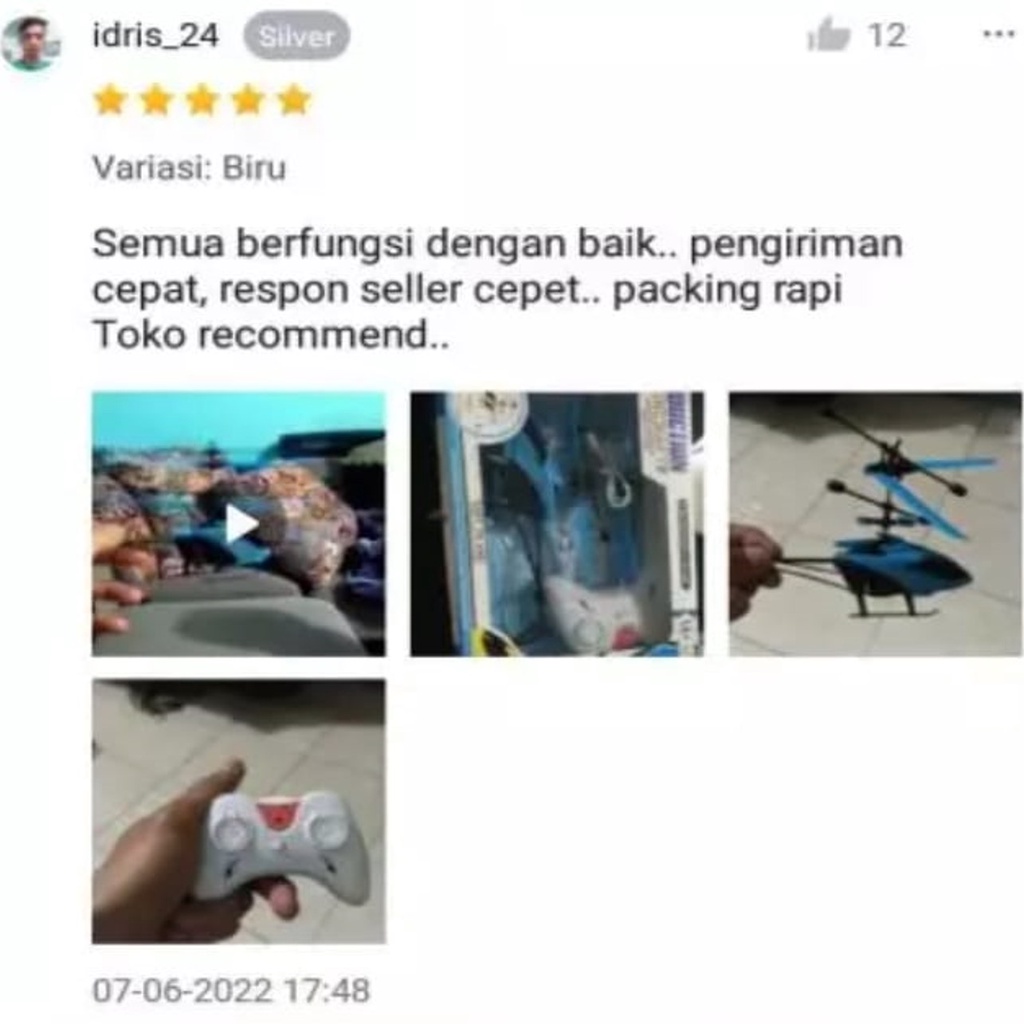 F3 Helikopter Helicopter Remote Remot Anti Banting Control Mainan Jarak Jauh Tahan Mainan Helikopter