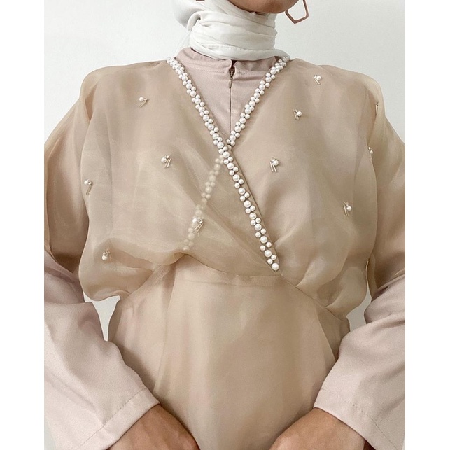 Alisa Organza Dress Ld 115/Dress Set Outer Organza/Dress Organza Party/Dress Kondangan/Dress Sage