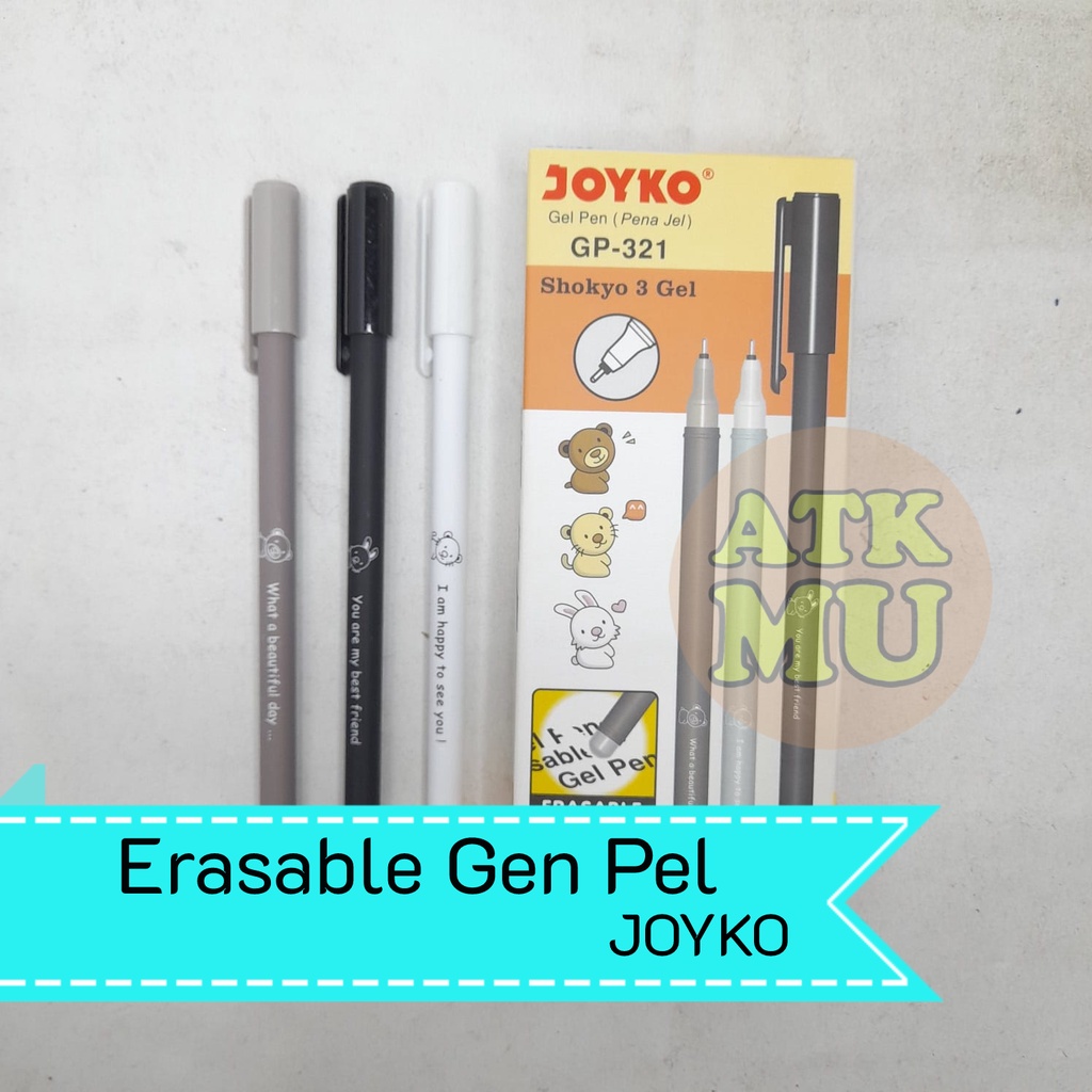 

Gel Pen Eraseable Joyko Shokyo 3 Hitam Bisa Dihapus GP-321 0.5 mm