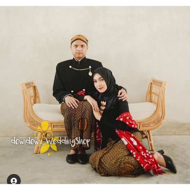 [Full Set] Sepasang Baju Adat Jawa Cewek + Cowok / Baju Prewedding || Motif Truntum Garuda