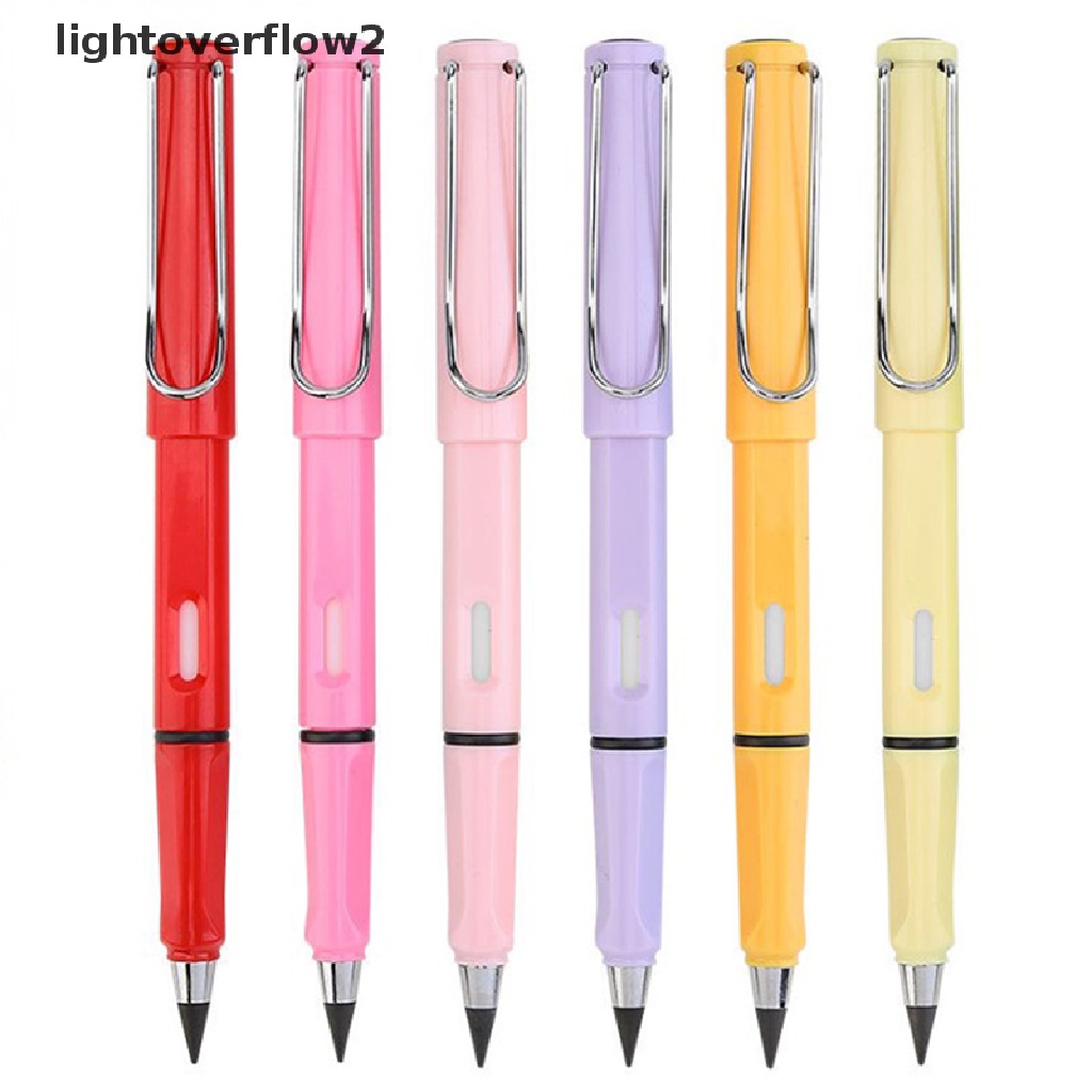 (lightoverflow2) 8pcs / Set Pensil Eternal Tanpa Tinta Untuk Menulis