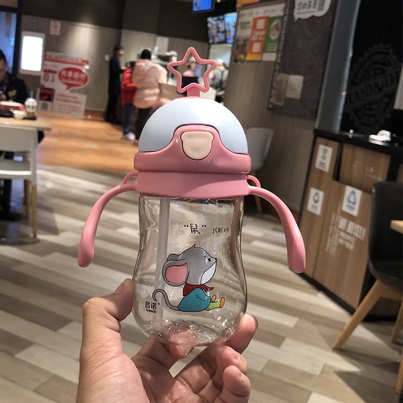 AMORA BPA FREE Botol Minum Bayi Gelas Anak Balita DOT Baby 280ML + Kotak-0862 Pink 280ML