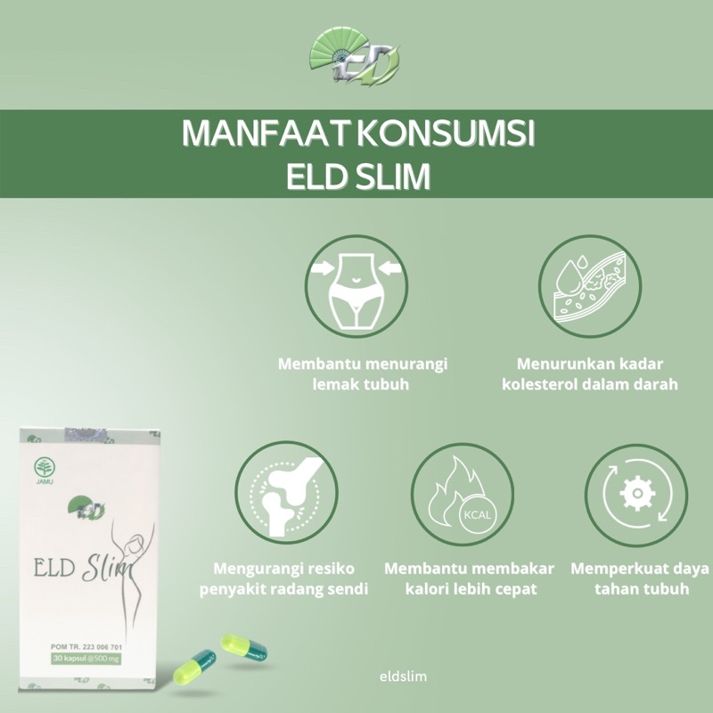 ELD SLIM Pelangsing Herbal Alami BPOM || Penghancur lemak || Melancarkan BAB