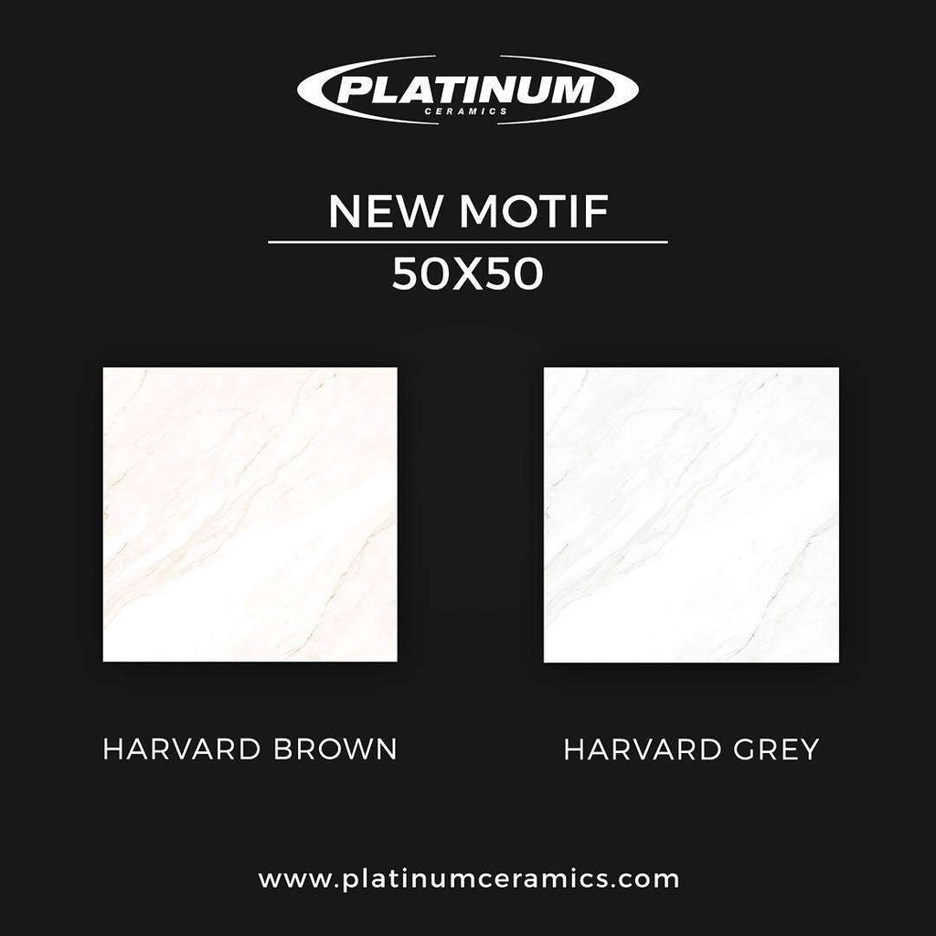 KEEAMIK LANTAI 50X50 HARVARD / PLATINUM / GLOSSY / KW1