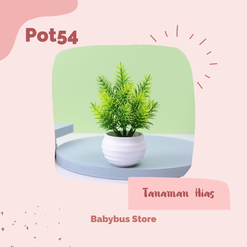 BBS Pot54 Rumput Mini Bunga Rumput Artifisial Plastik Pot Tumbuhan Plastik Flowers Potted Ornaments Decoration