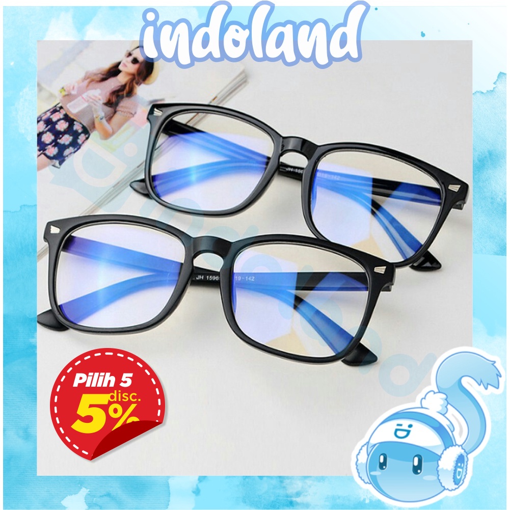 ☀ INDOLAND ☀ R102 Kacamata Bulat Anti Silau Oval Radiasi Fashion Optik Sunglasses Wanita Frame Pria