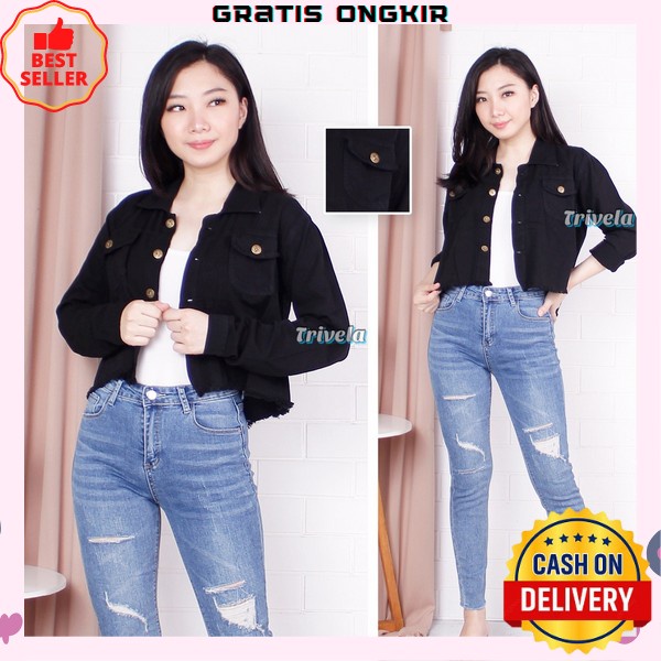 Jaket Jeans Wanita Murah Jacekt Jins Cewek Kekinian Terbaru Jaket Jeans Wanita Jumbo Oversize Jacket