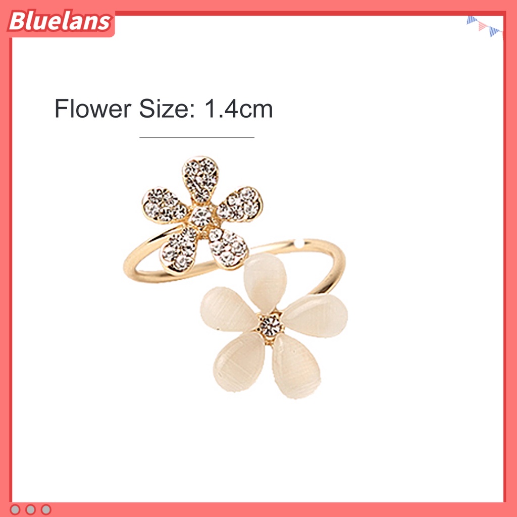 Bluelans Statement Faux Opal Adjustable Jewelry Lightweight Marguerite Open Ring for Women