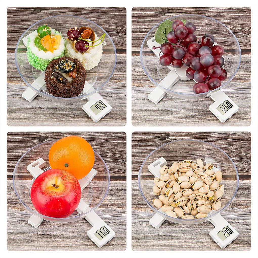 Timbangan Dapur Lipat Alat Berat Pengukur Makanan Digital Akurat Dengan Display LCD Portable Kitchen Gadget Putih