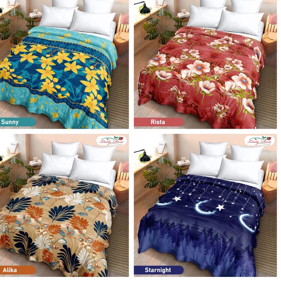 Selimut LADYROSE / LADY ROSE ORI 160x200 Bulu Lembut  - MURAH GROSIR Motif Lengkap 3D Karakter ‑ XCD