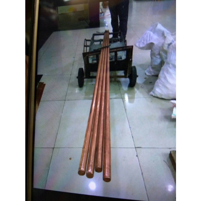 Perlengkapan Listrik Rod Grounding Tembaga Asli 5/8 Inch / Rod Penangkal Petir
