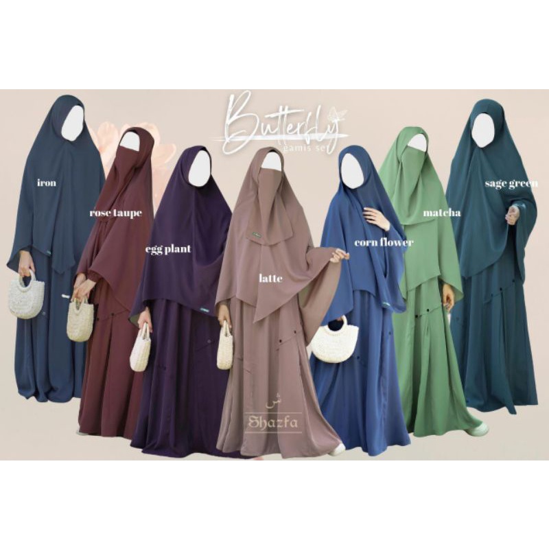 Butterfly Set by Shazfa - Gamis Set Butterfly Shazfa - Set Butterfly by Shazfa - Gamis Set Murah