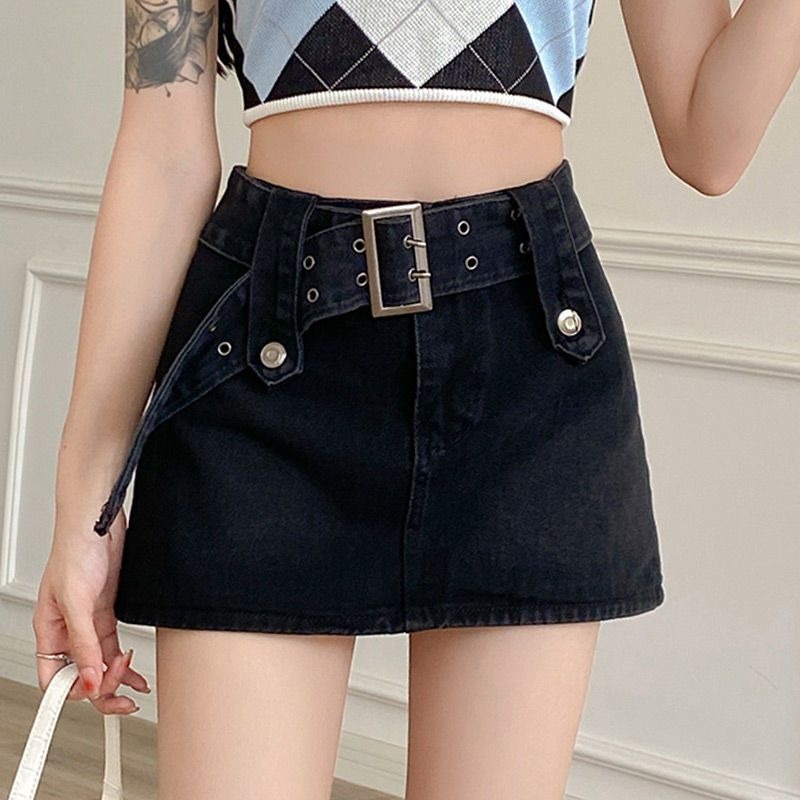 Rok wanita kekinian rok pendek rok korean style cewek seksi hot rok skirt mini jeans denim ootd