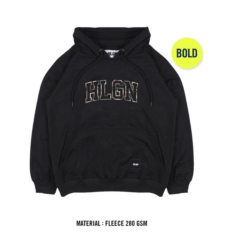 Terbaik HOOLIGANS Hoodie Bold HLGN Camo 22.1 Black