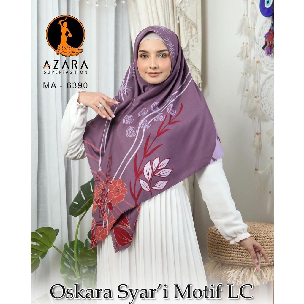 [ PART 1 ] AZARA OSKARA SYAR'I LC, BAHAN VOAL PREMIUM IMPORT, UKURAN 130X130 CM, HIJAB SEGI EMPAT SYAR'I MOTIF