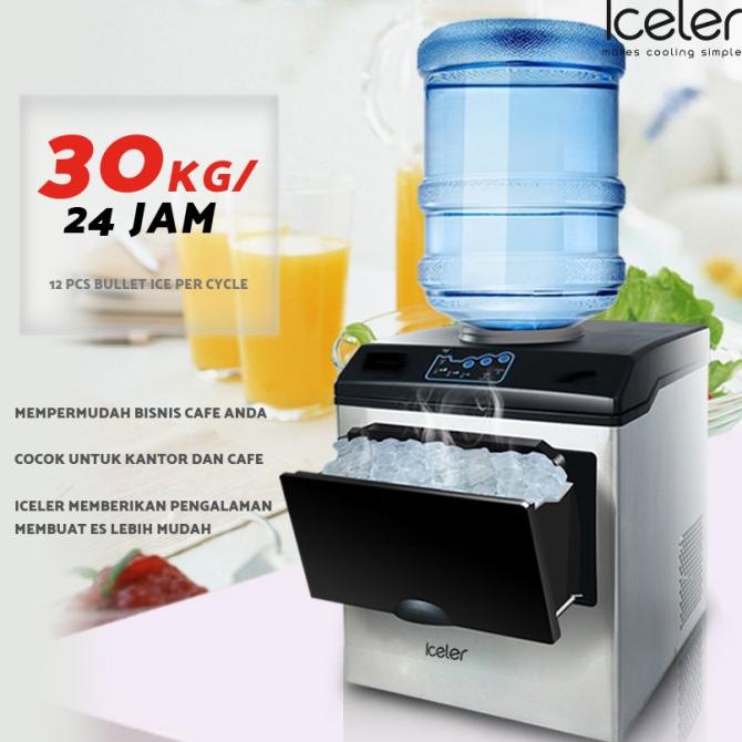 Mesin es batu kristal Iceler pembuat es 30KG/D terbaik untuk Cafe Termurah