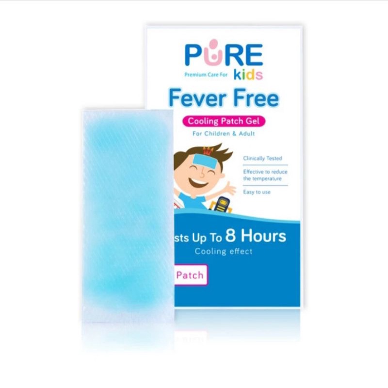 Penurun Demam Anak dan Dewasa Pure Kids Fever Free Cooling Patch Ecer 1 pcs