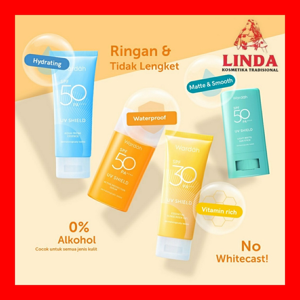 WARDAH SPF 30 PA+++ UV SHIELD 40 ML ( kuning )