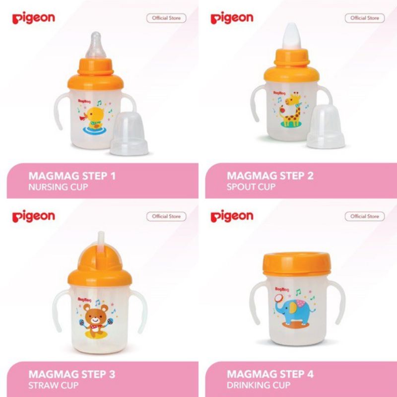 BOTOL PIGEON Training Mag Mag Drinking Cup / Gelas Minum Anak Bayi Step 1/ Step 2/Step 3 / Step 4