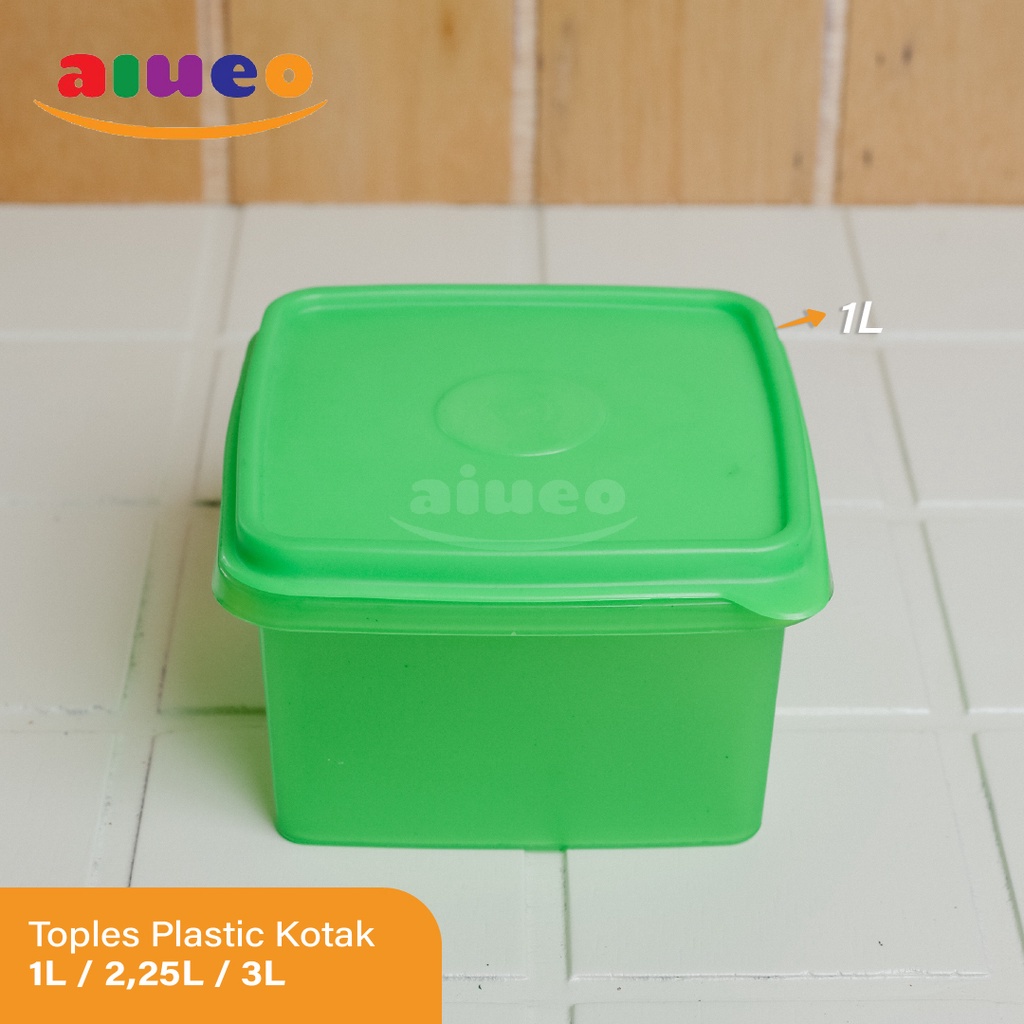 Toples Plastik Serbaguna Kotak Set 3 Pcs - Toples Plastik Kotak - Toples Bumbu Serbaguna - Toples Kerupuk