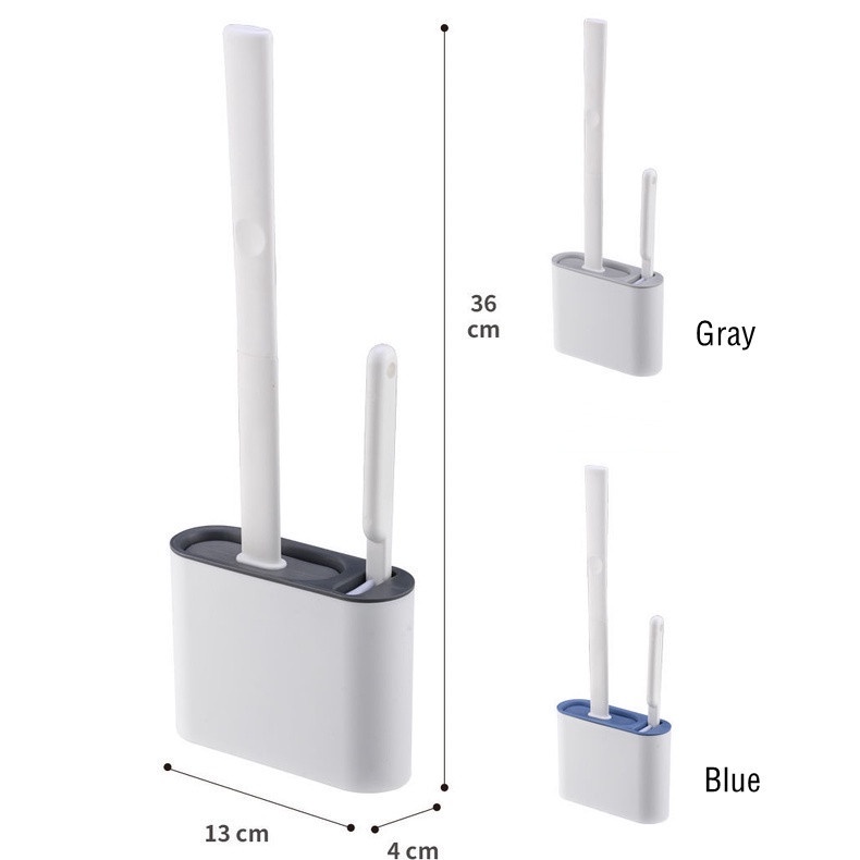 Set Sikat Toilet Bahan Silikon Flexible Dengan Holder