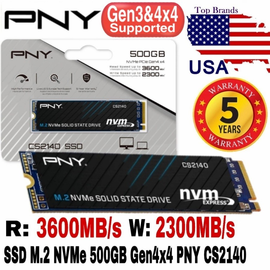 SSD PNY CS2140 M.2 NVME 500GB I 1TB I 2TB - Gen 4x4 NAMPOLL