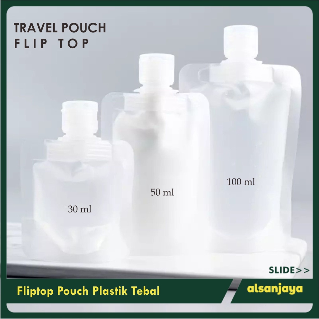 TRAVEL FLIP TOP POUCH / Wadah Lotion share in jar / mini pouch fliptop / wadah lotion mini / wadah l