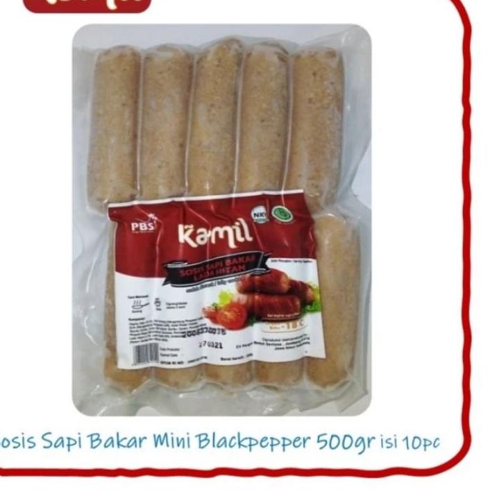 

✨MEN SALE✨ Kamil Sosis Sapi Bakar Lada Hitam isi 10 Pcs 500 Gr gas !!