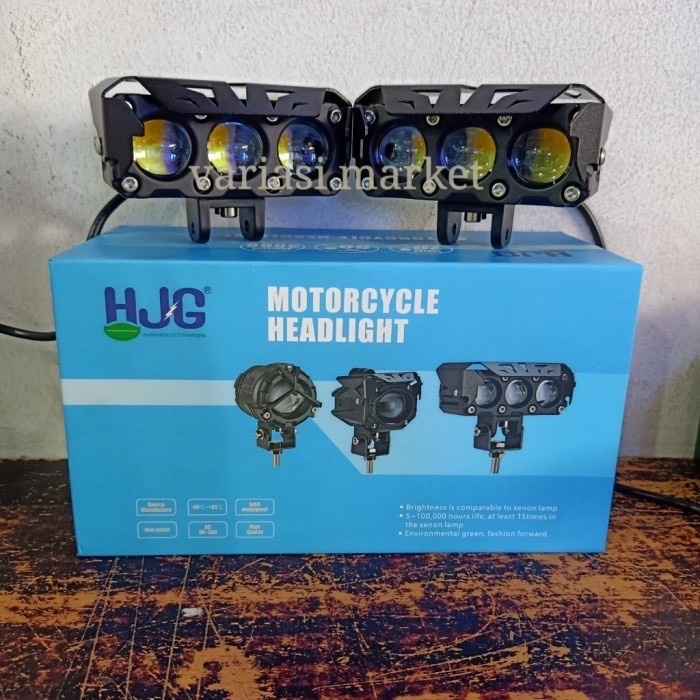 Lampu Tembak Laser SQL 3 Mata HJG - Foglamp Laser SQL HJG High Low - Merk HJG