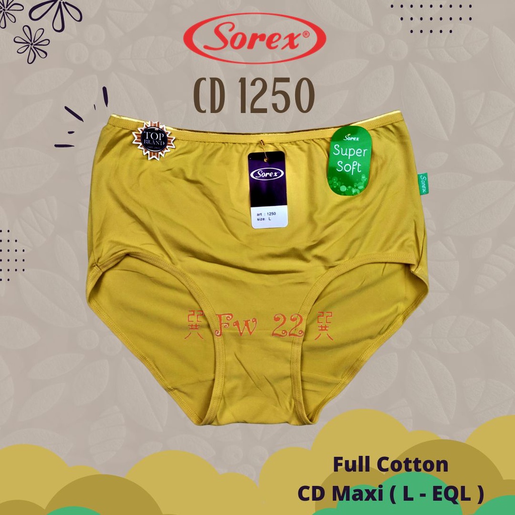 CD Wanita Sorex 1250 dengan Model Maxi Muat sampai Perut/Pusar dan Bahan Katun Super Soft