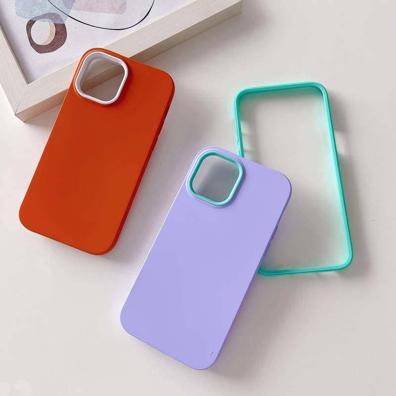 3 in 1 Soft Case Bumper Bahan Silikon Cair Tahan Banting Untuk iPhone X XS MAX XR 7 8 6 6S Plus SE 2022 2020