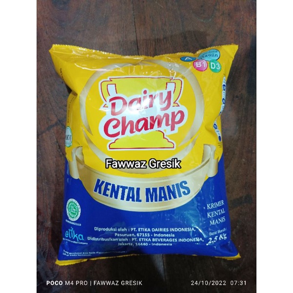 Susu Kental Manis Dairy Champ Bantal Bag 2,5kg / Dairy Champ Krimer Kental Manis Pouch 2.5  kg