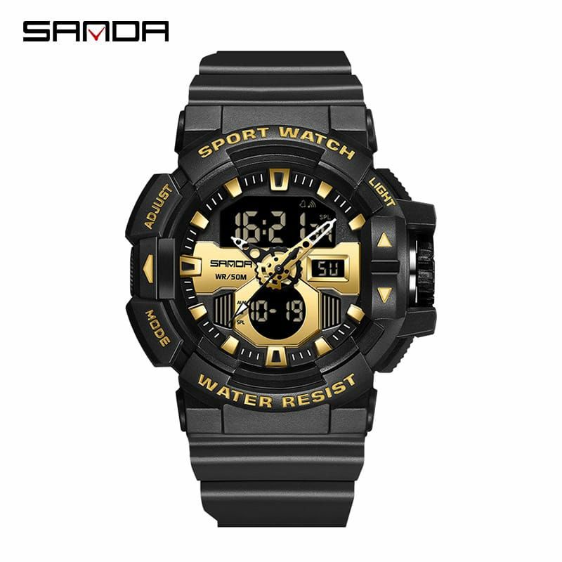 JAM TANGAN SANDA 3129 Jam Tangan Pria Wanita Digital Analog Tali Rubber Shockproof Anti Air