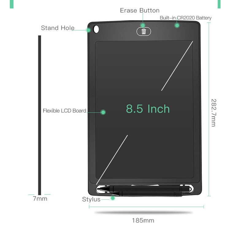 LCD DRAWING Writing Tablet Board tab Alat tulis Papan Pen Layar 8.5 inch digital anak Sekolah mainan Gambar Lukisan Edukasi