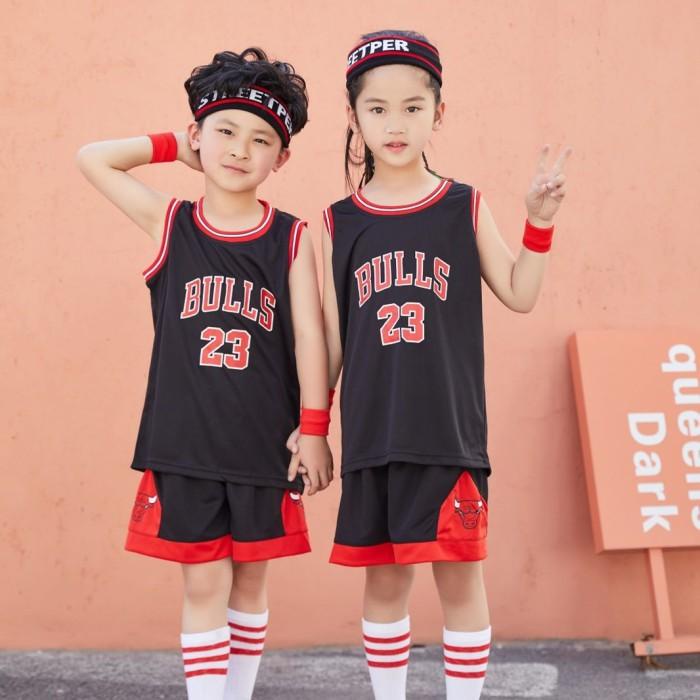 Jersey Jersey Setelan Basket Kids Nba Bulls Black Grade Ori Import