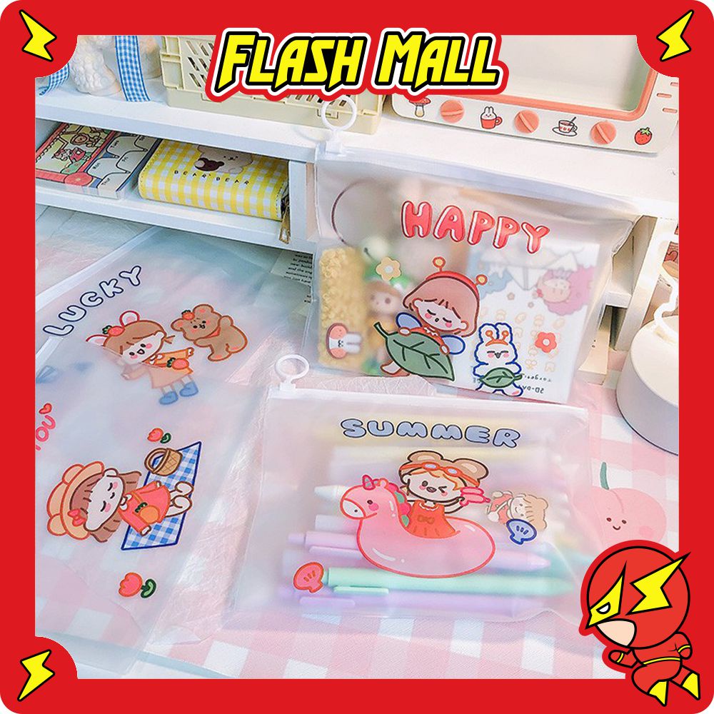 

FLASHmall Tempat Pensil / Tas Pounch Kosmetik Transparan Pencil Motif Karakter Unicorn Impor R079
