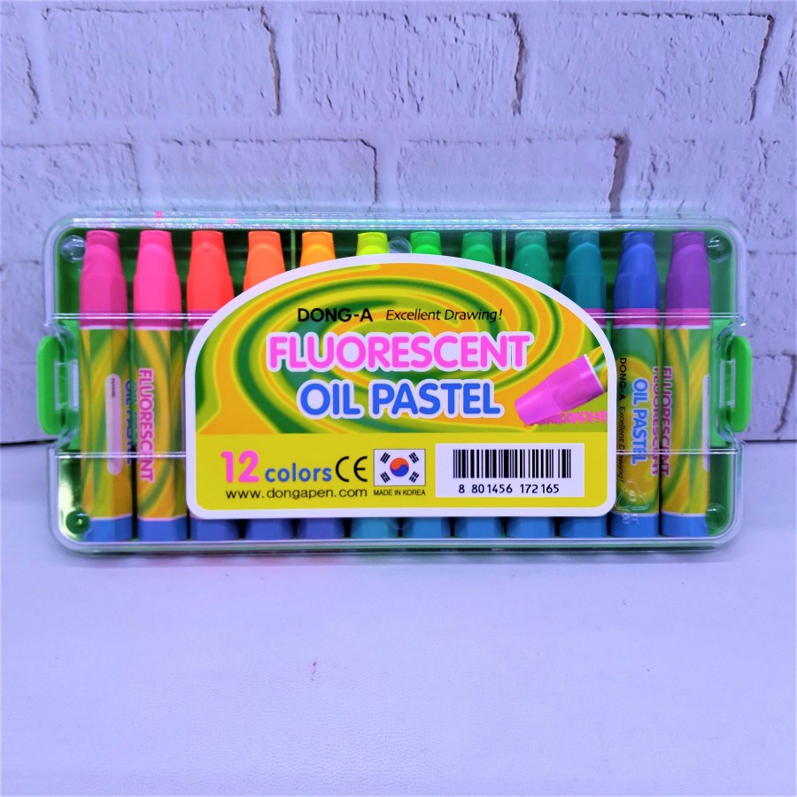Jual Crayon Oil Pastel DONGA Fluorescent Warna Neon 12 Warna Shopee Indonesia