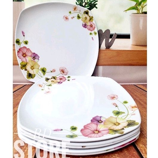 PROMO 6.PCS KOTAK PERSEGI MOTIF ROSE MELAMINE