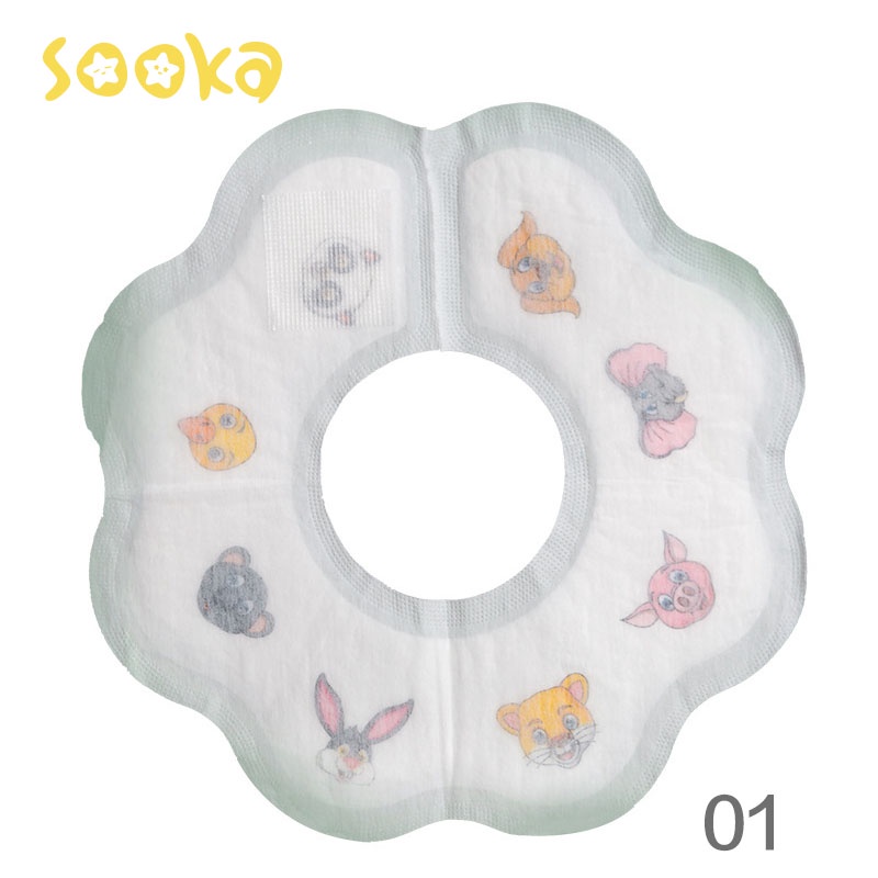 SOOKA BIB Slabber Non Woven Fabric Quality/ Handuk Air Liur Bayi / Round BIB / BIB 360° / Tatakan iler / Celemek Bayi ReUseable SK-ECA1053