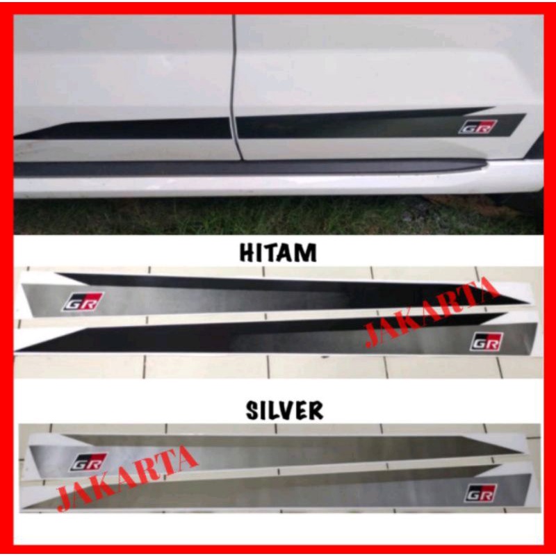 Stiker Body Samping Mobil Avanza Xenia Veloz 2022 2023 GR Hitam Silver