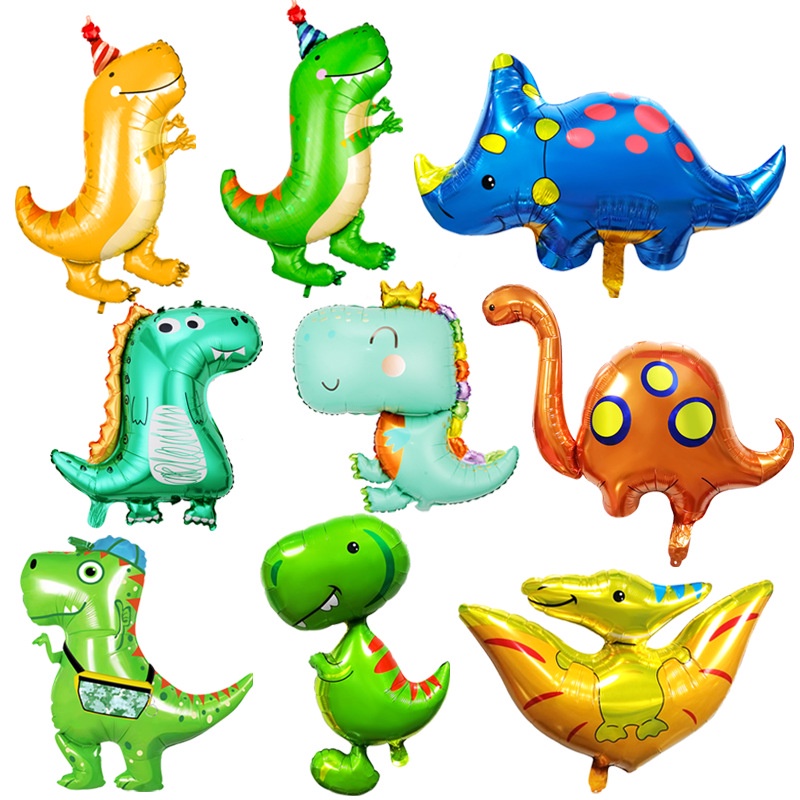 IMPOR BALON BALLOON FOIL TEBAL DINOSAURUS DINO ORNAMEN ULANG TAHUN HAPPY BIRTHDAY ANAK