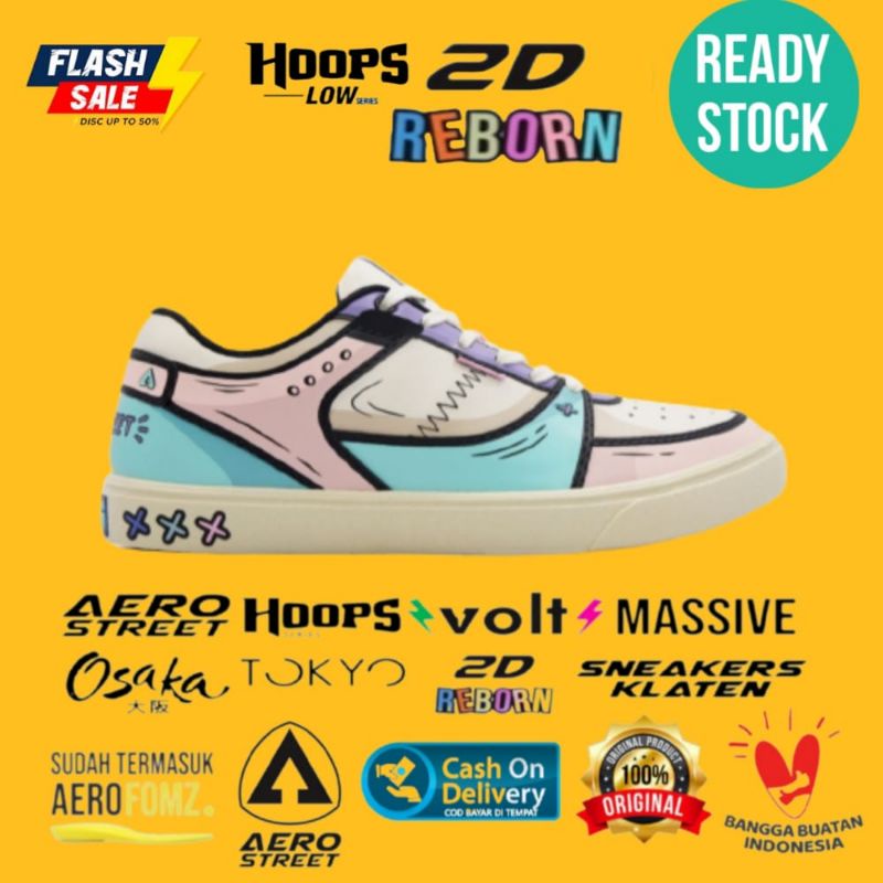 Aerostreet Hoops Low 2D Reborn - Sepatu Sneakers Casual Sport Aero