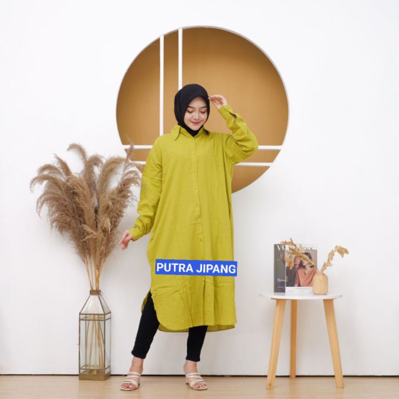 Baju Midi Dress Wanita Gamis Busui Kancing Depan