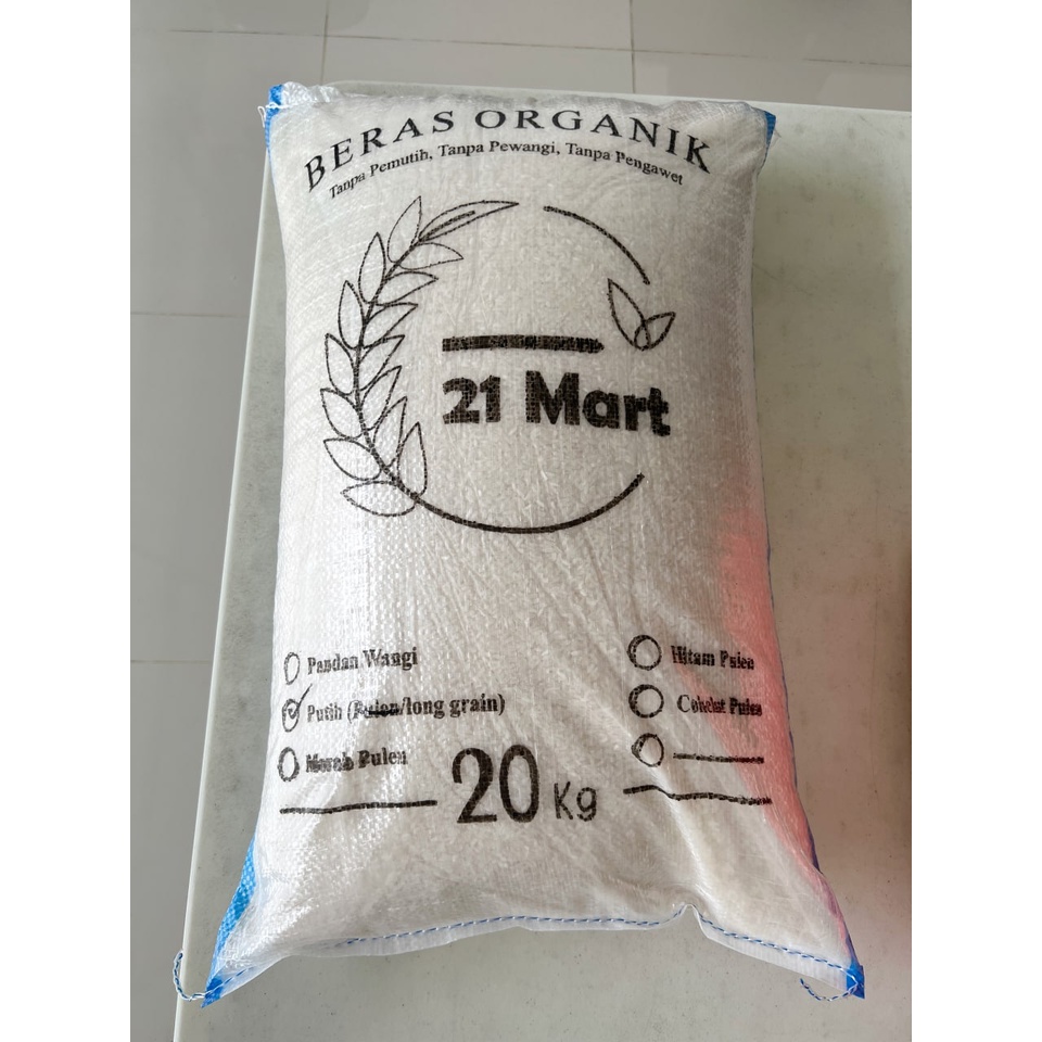 

Beras Putih - Organik - Kemasan 20kg