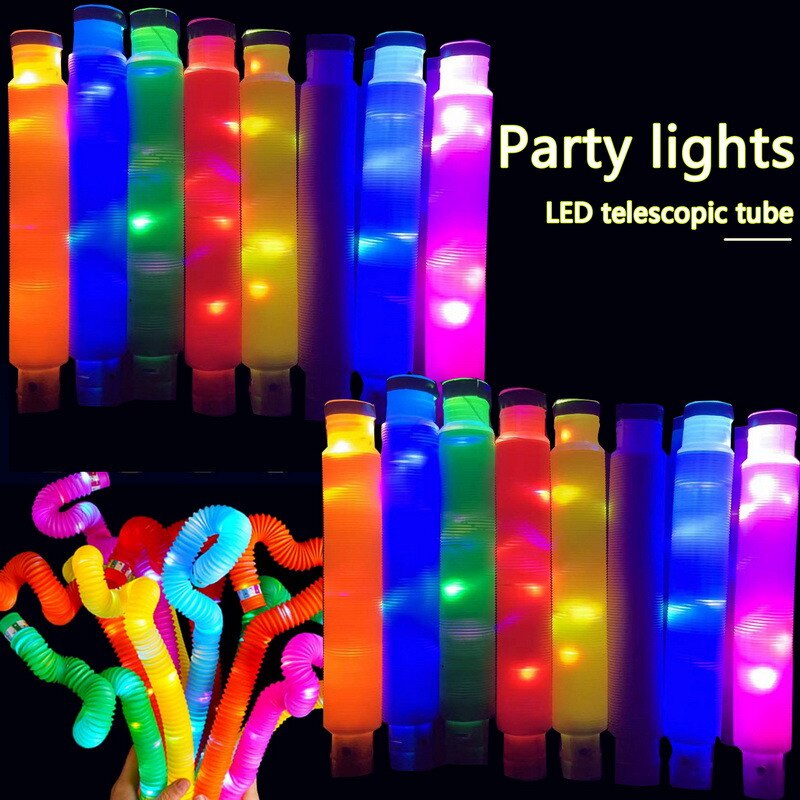 Mainan Anak Pop Light Pop Tubes Pop Pipes LED Mainan Anak Edukasi Fidget Sensory Light Up Toys