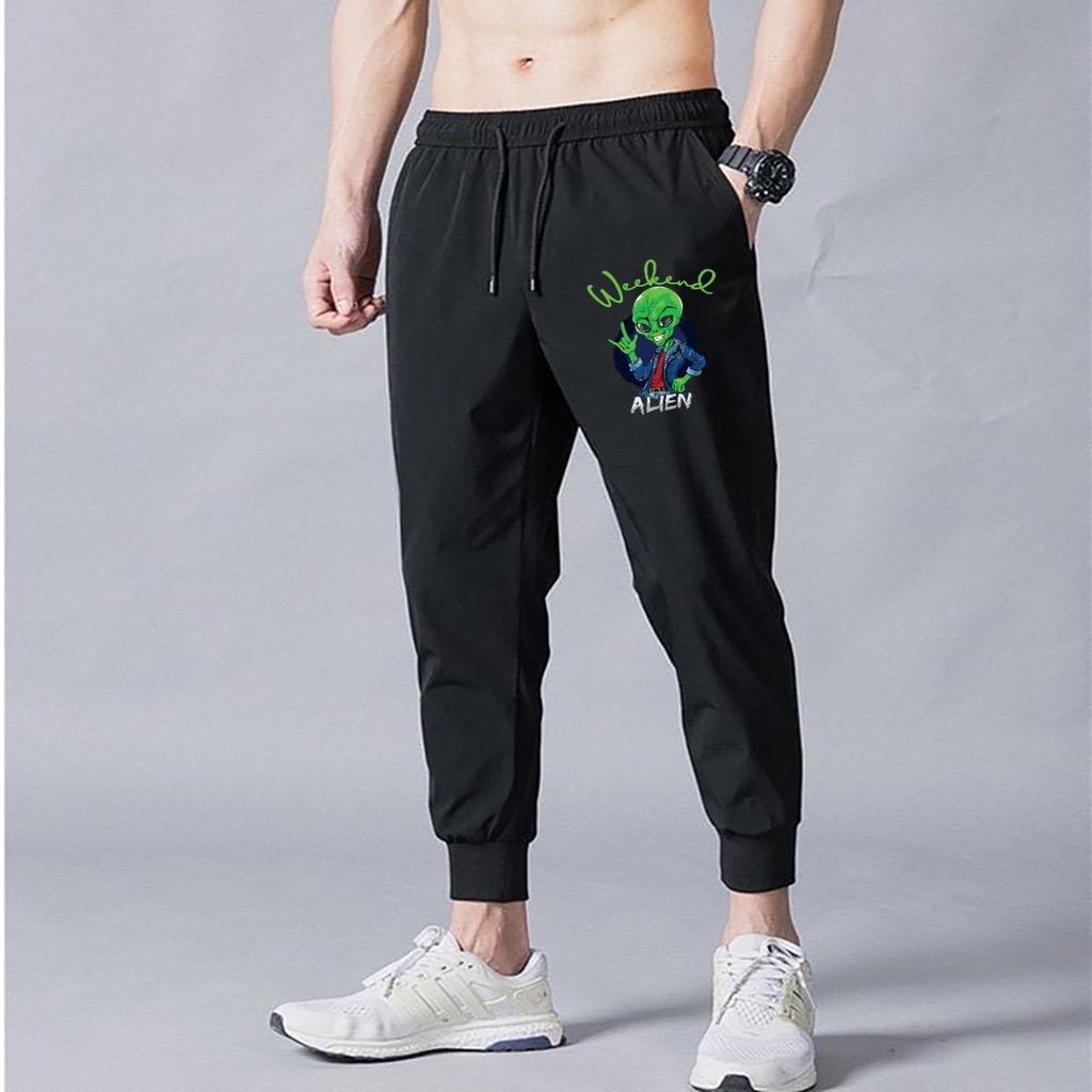 Celana Panjang Jogger Toonz Fashion Alien Nation Rib Pinggang ada Kantong